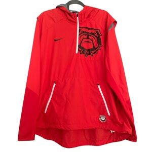 Nike Mens Georgia Bulldogs Stay Dry Fly Rush 1/2 Zip Hoodie Sz XL